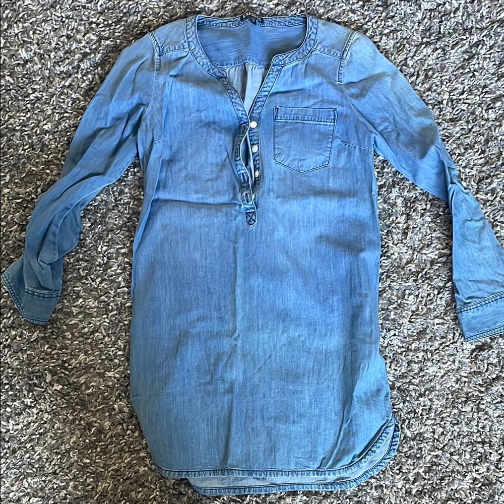 Express Light Blue Denim Blouse